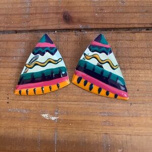 Eccentric Eclectic Earrings Mix Match Pattern Enamel